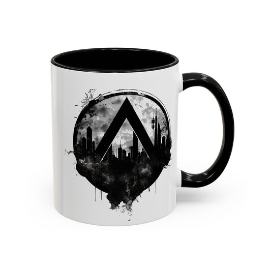 Signal Mark accent mug, white with black interior and handle